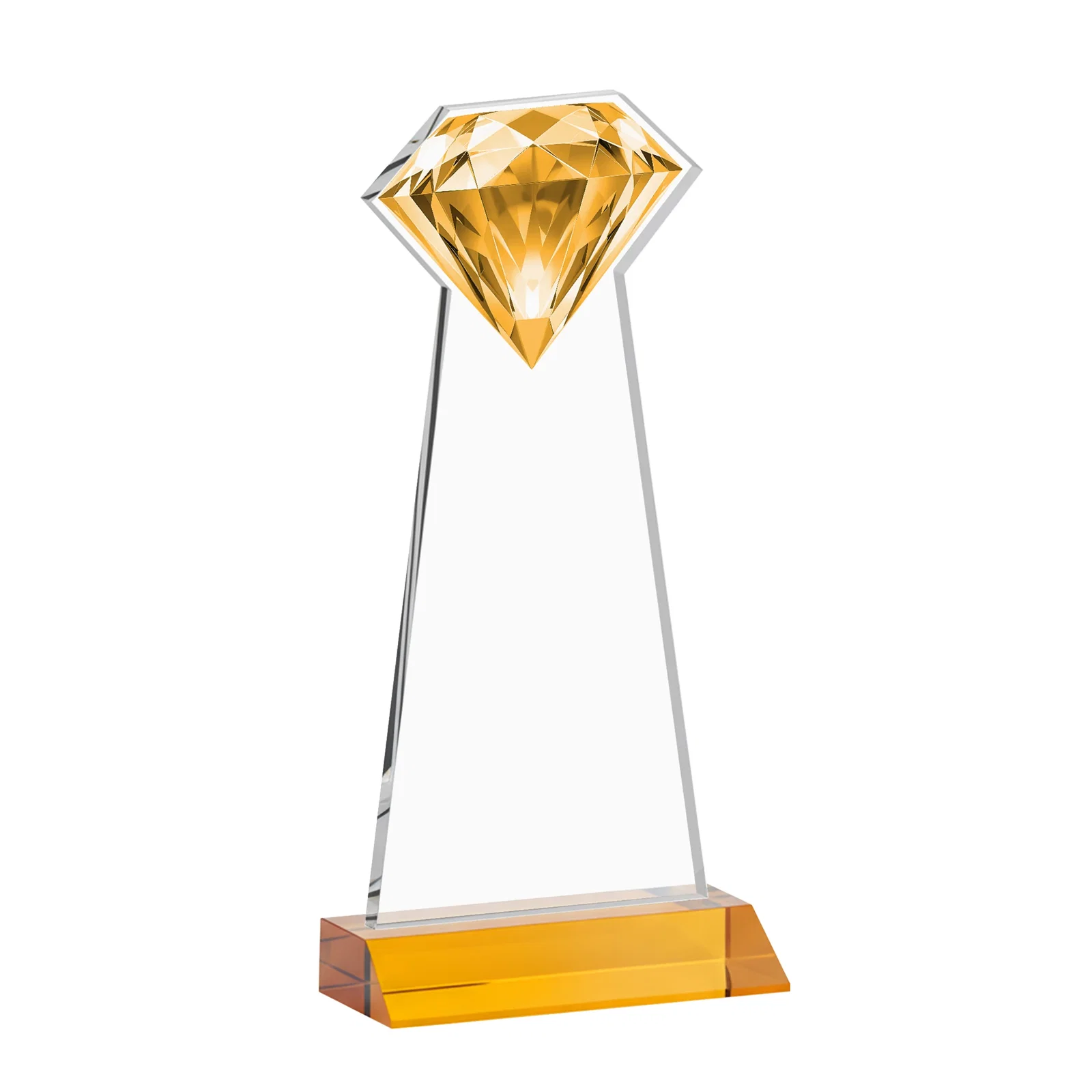 Custom engraved Starfire Crystal Award With a Gemstone Cutout on a Mitered Base, awards for graduation ceremonies