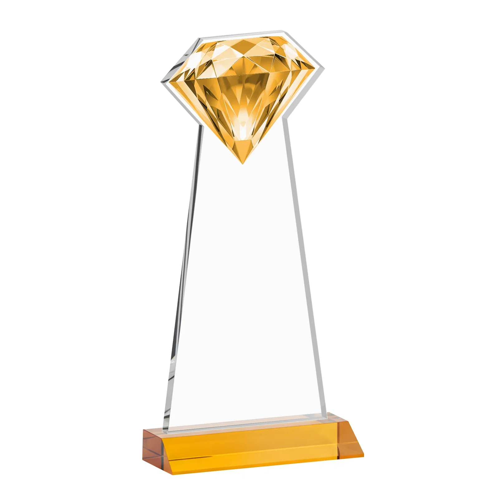 Custom engraved Starfire Crystal Award With a Gemstone Cutout on a Mitered Base, awards for safety achievement programs