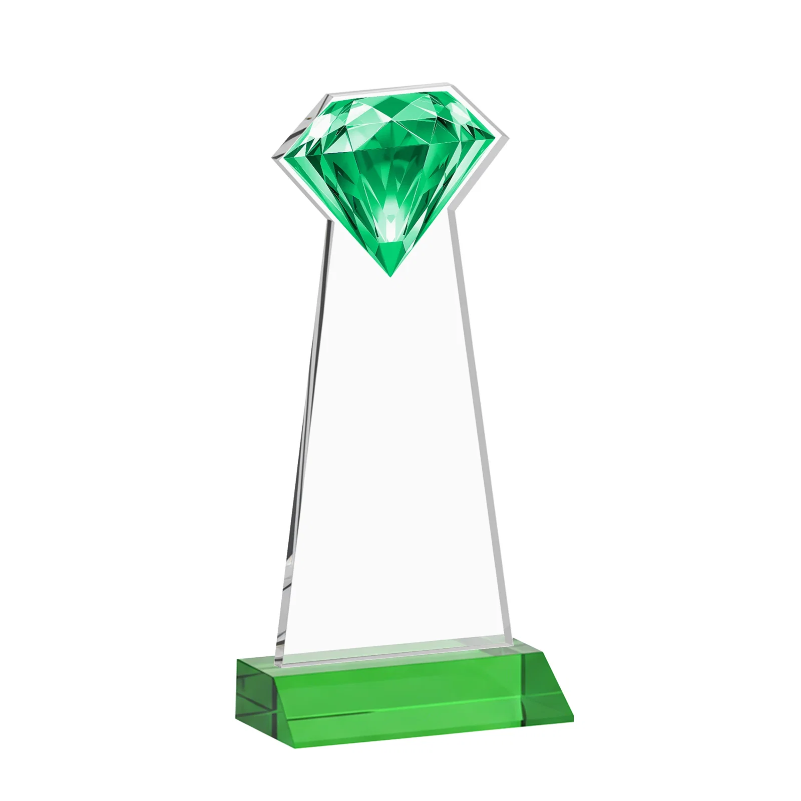 Custom engraved Starfire Crystal Award With a Gemstone Cutout on a Mitered Base, awards for volunteer appreciation