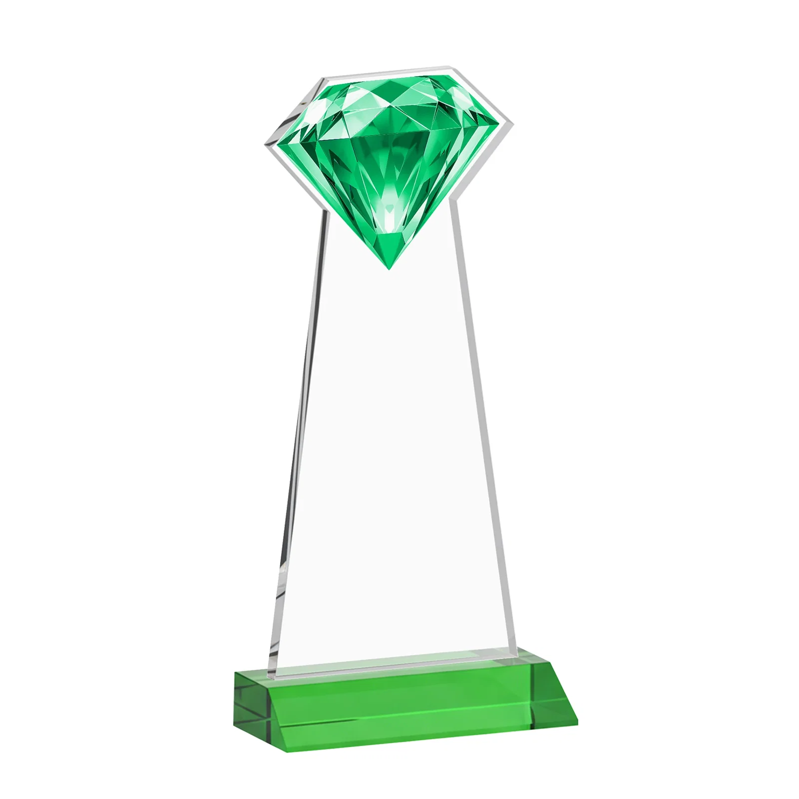 Custom engraved Starfire Crystal Award With a Gemstone Cutout on a Mitered Base, awards for dealer and partner awards