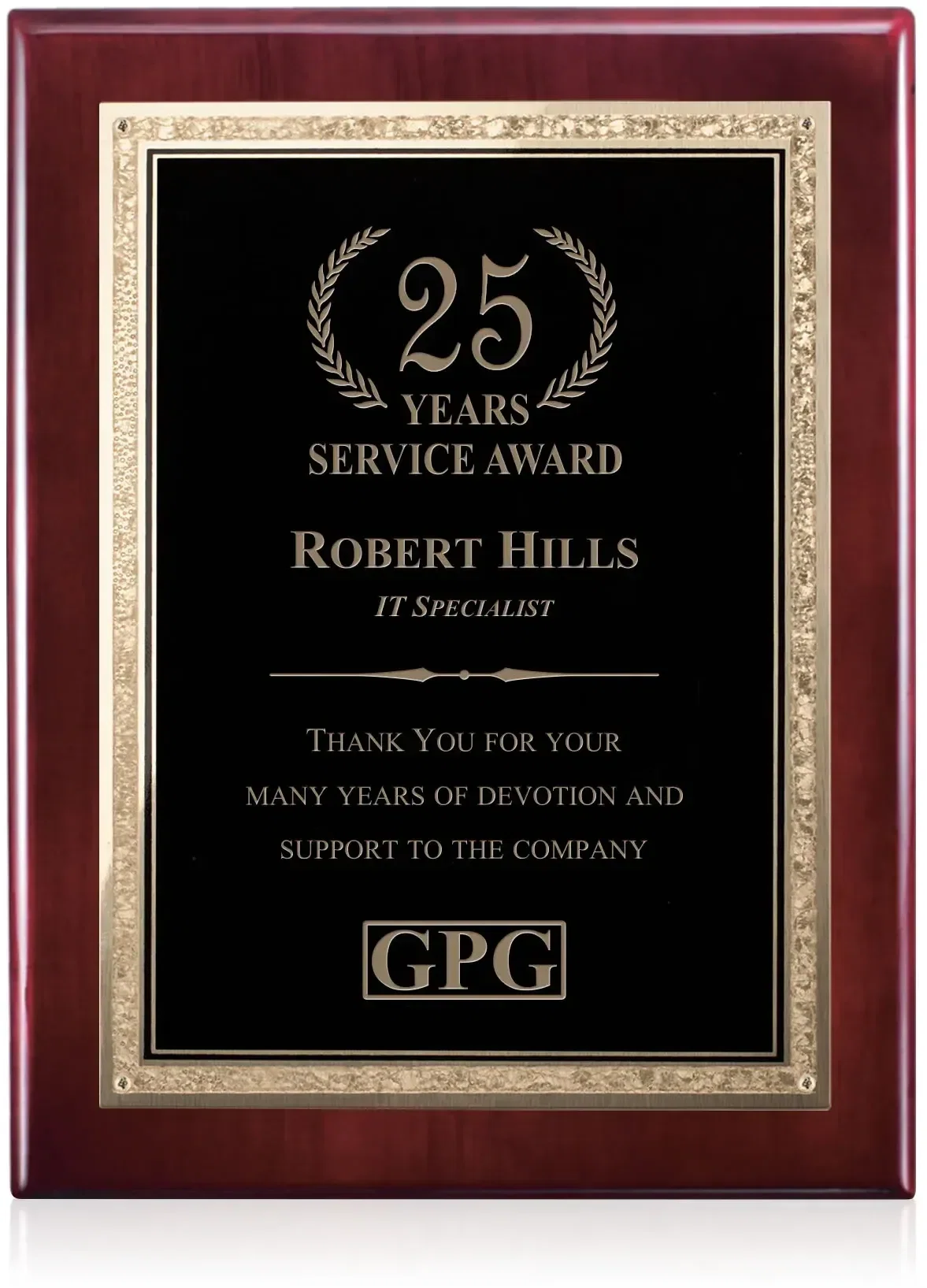 Gemstone Rosewood Plaque — view 2