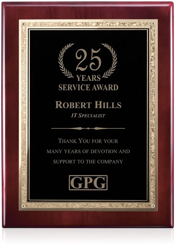 Gemstone Rosewood Plaque — view 2