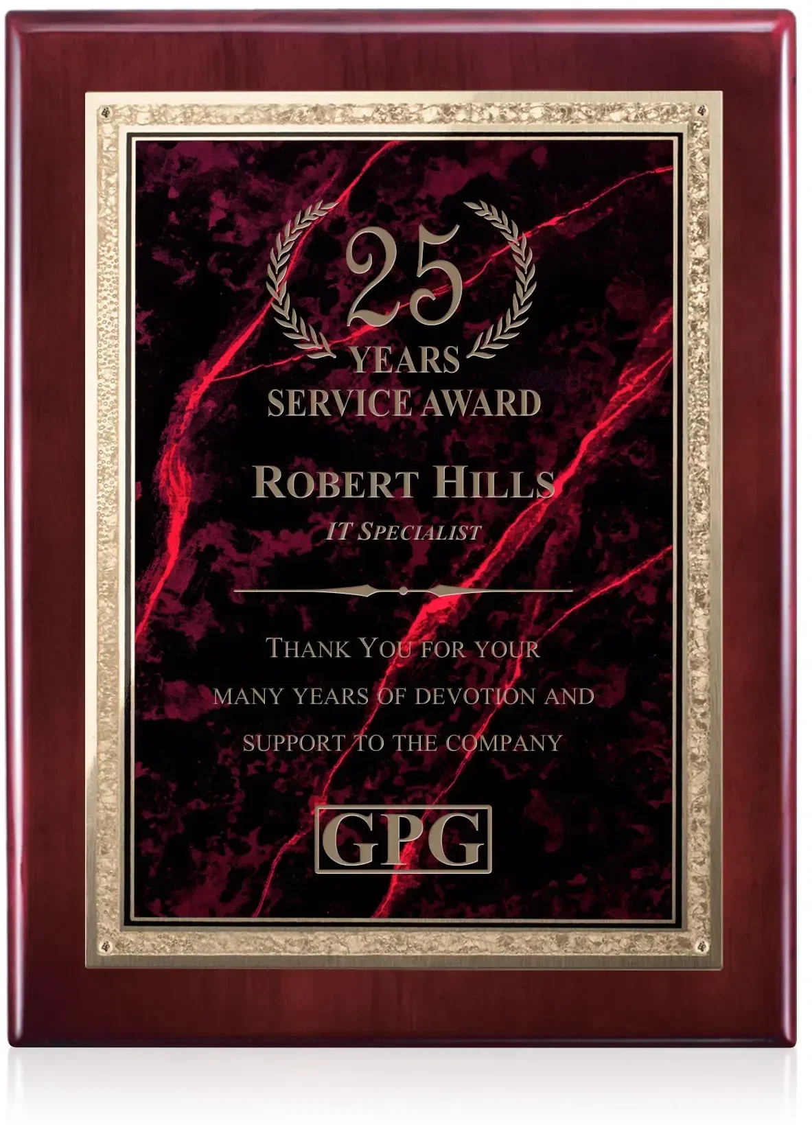 Gemstone Rosewood Plaque — view 3