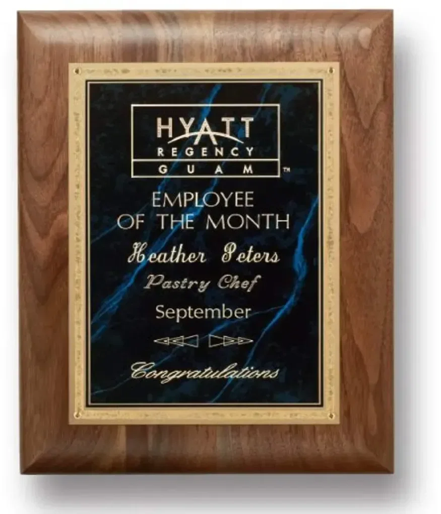 Gemstone Walnut Plaque — view 2