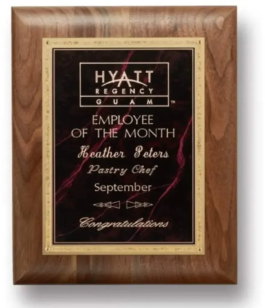 Gemstone Walnut Plaque — view 4