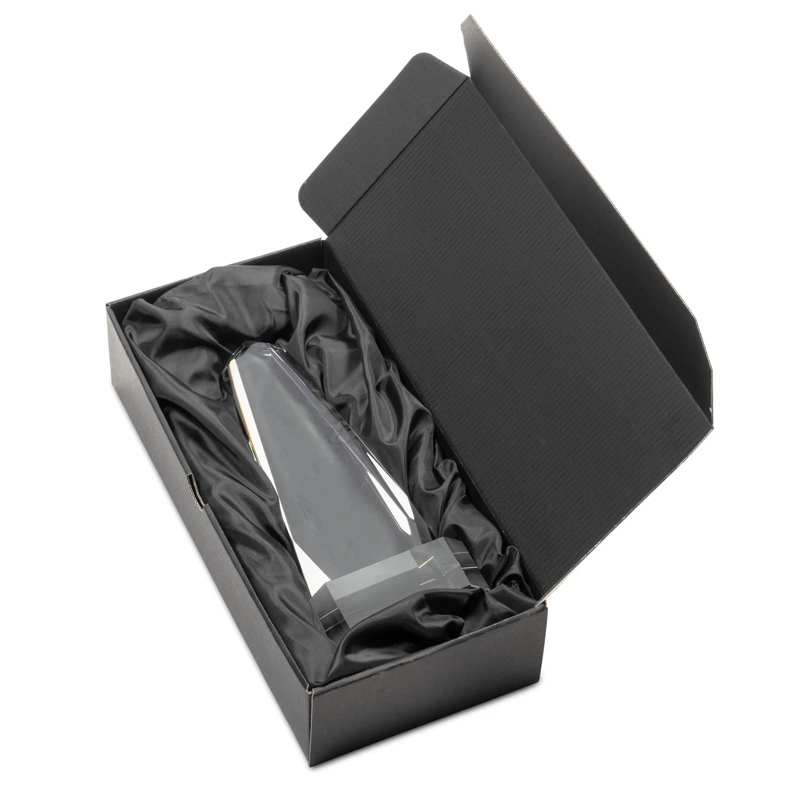 Personalized Optical Crystal Obelisk Award with Interchanging Bevels for safety achievement programs