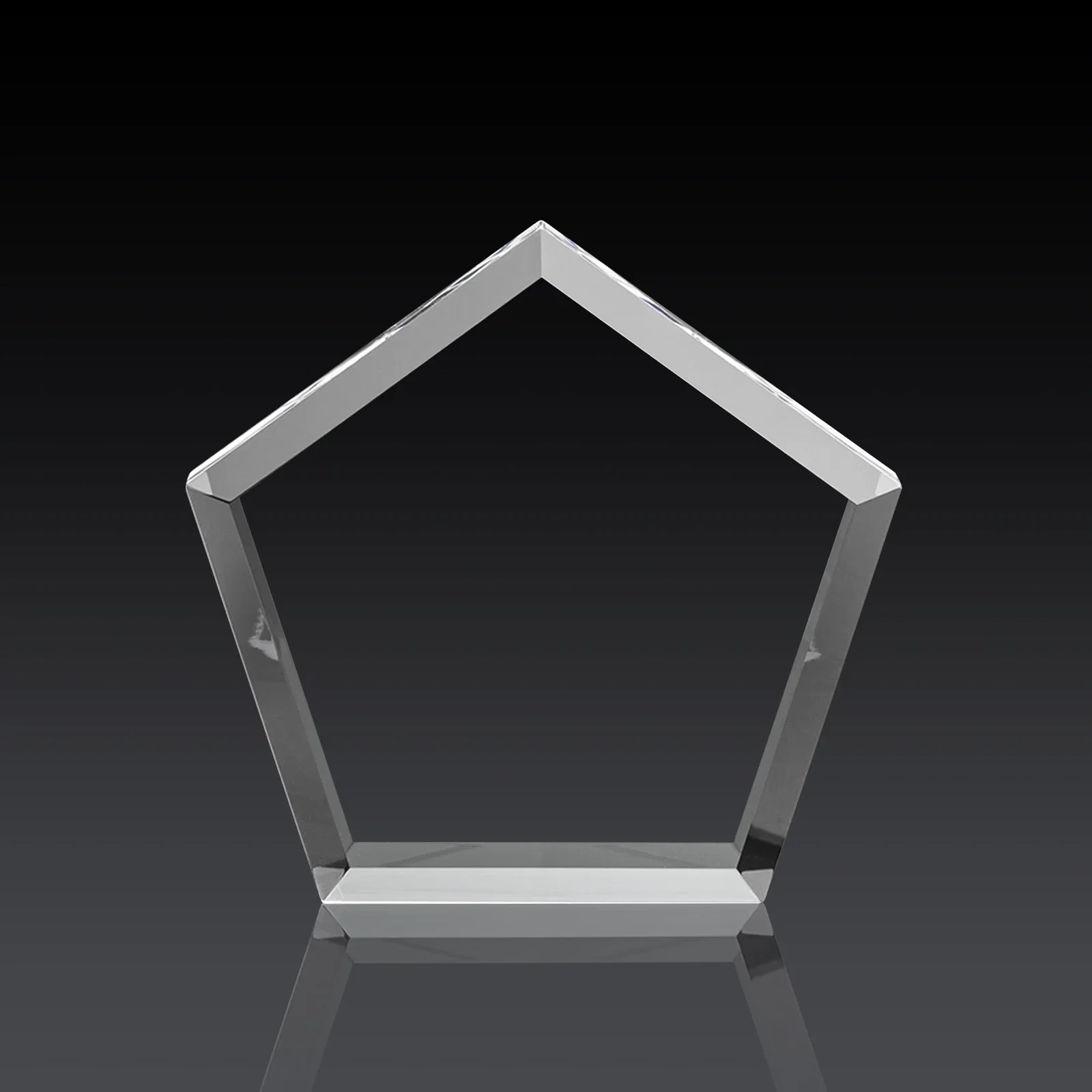 Personalized Faceted Pentagon Crystal Paperweight, 3"-7" Extra-Thick, client appreciation gift for company anniversary events