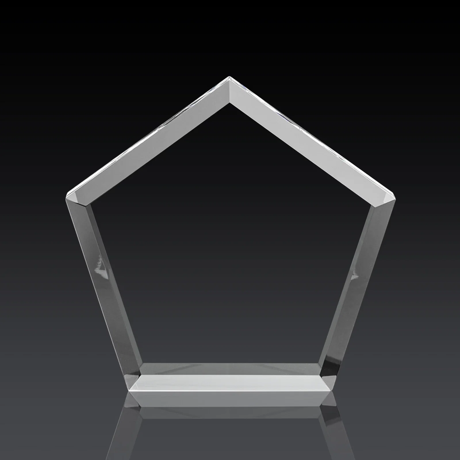 Promotional Faceted Pentagon Crystal Paperweight, 3"-7" Extra-Thick, client appreciation gift for employee recognition