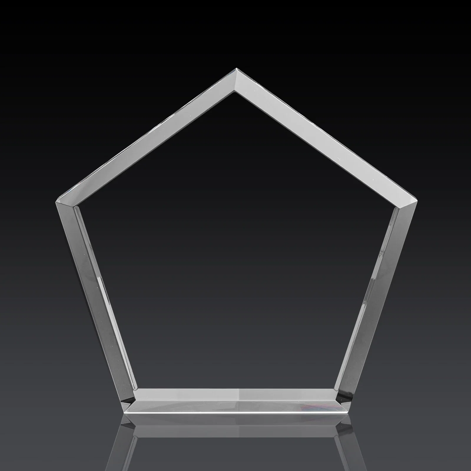 Promotional Faceted Pentagon Crystal Paperweight, 3"-7" Extra-Thick, client appreciation gift for corporate award ceremonies