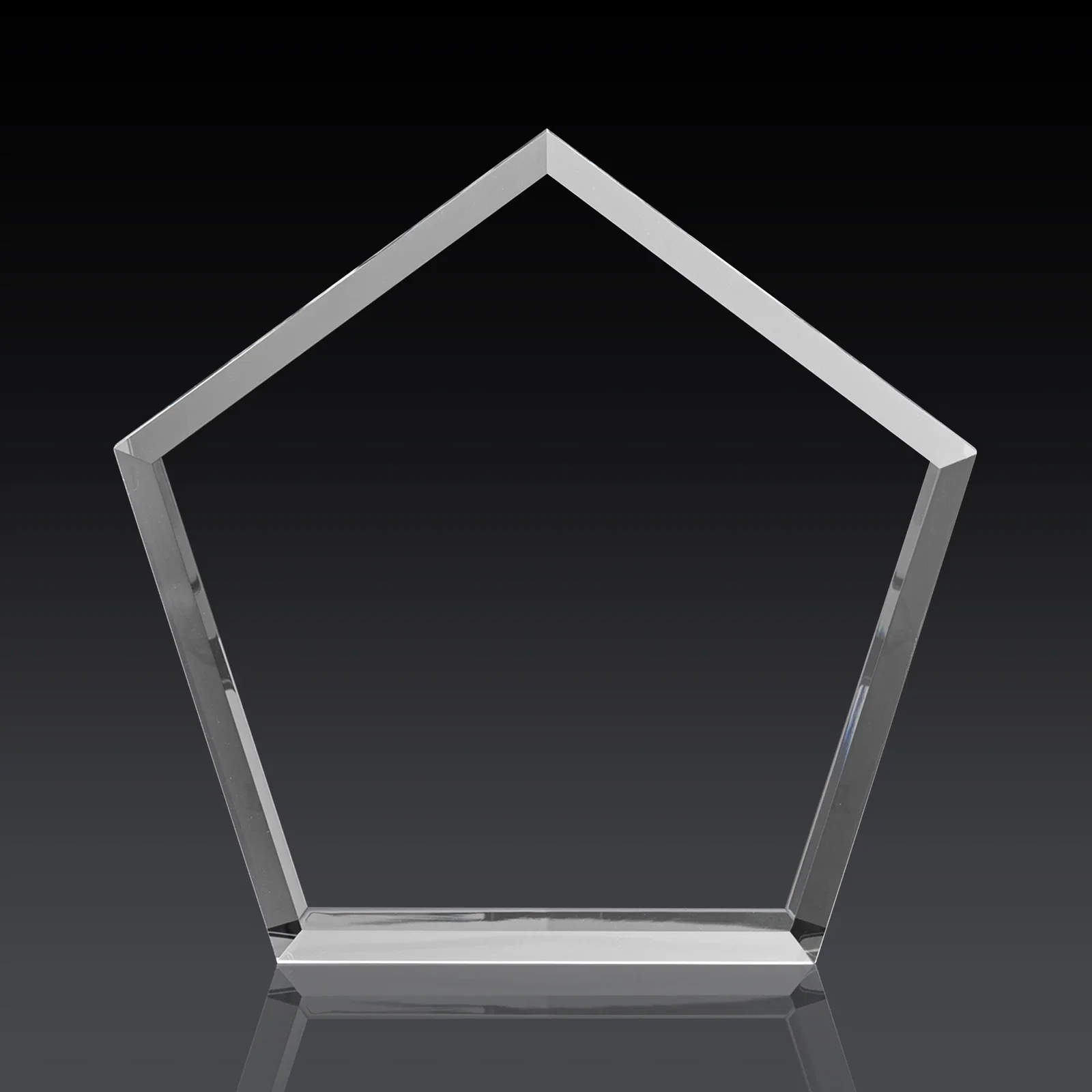 Promotional Faceted Pentagon Crystal Paperweight, 3"-7" Extra-Thick, client appreciation gift for service anniversary gifts