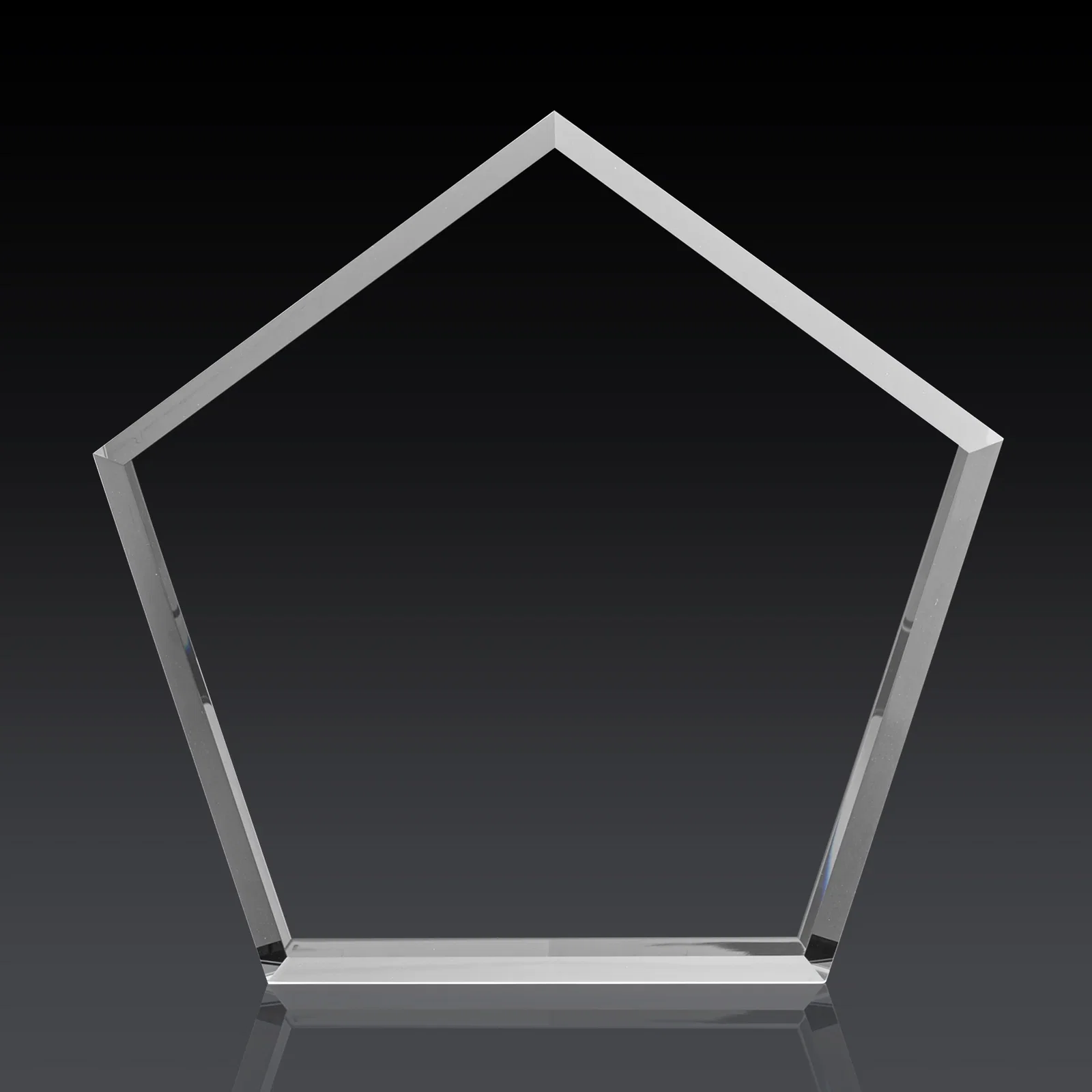 Promotional Faceted Pentagon Crystal Paperweight, 3"-7" Extra-Thick, client appreciation gift for sales achievement awards