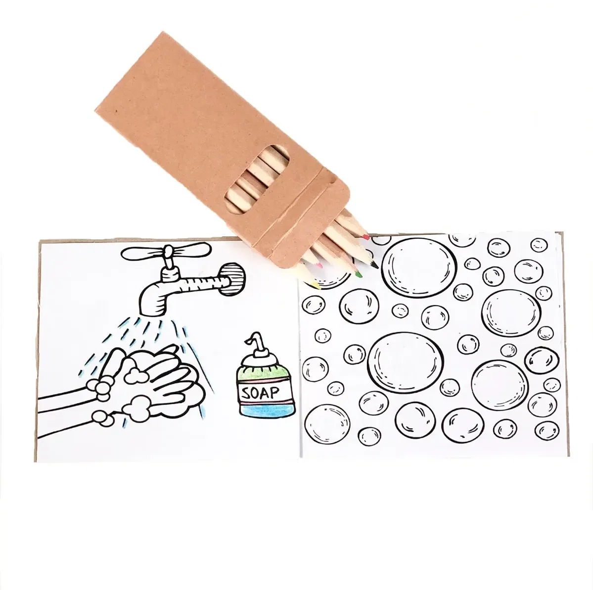 Germs Kids Coloring Book & 6 Color Pencil Set — view 2