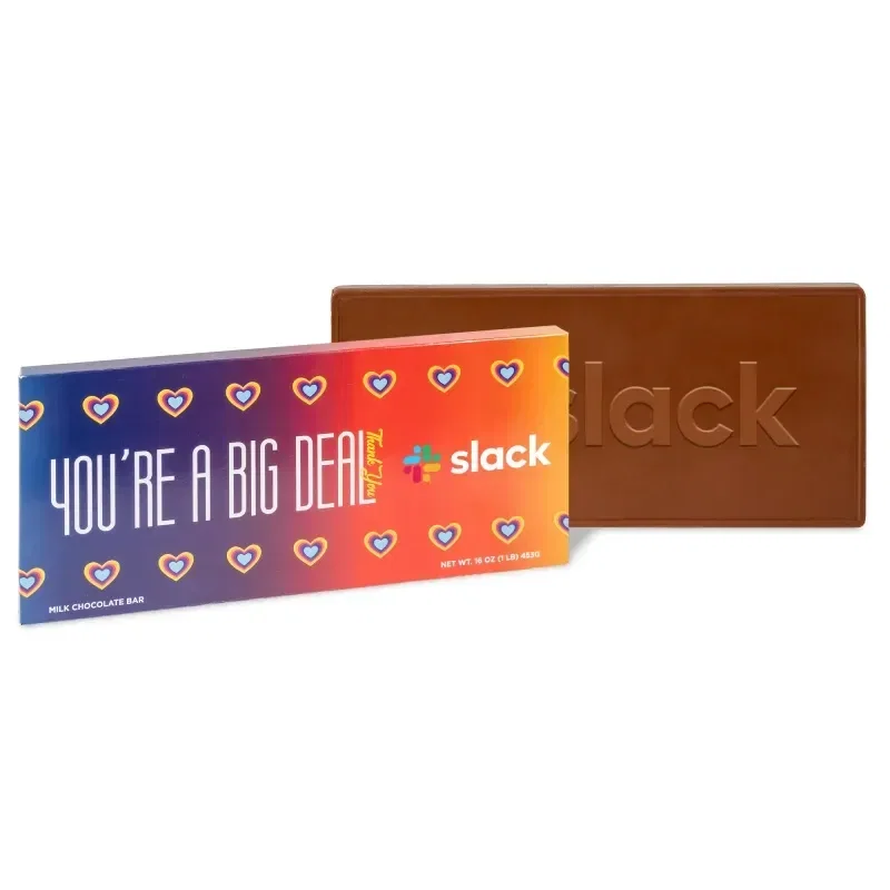 Giant 1LB Custom Molded Chocolate bar in Full Color Gift Box — view 2