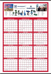 GIANT Full Color Yearly View Wall Calendar (Weekly Numbering)