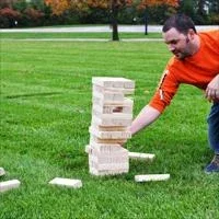 Giant Tumble Tower Game in use