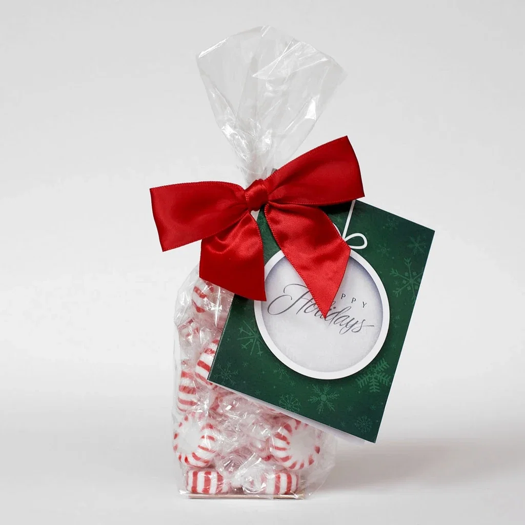 Gift Bag with Printed Card & Rectangle Magnet Standard Fill — Candy Fill: Peppermints