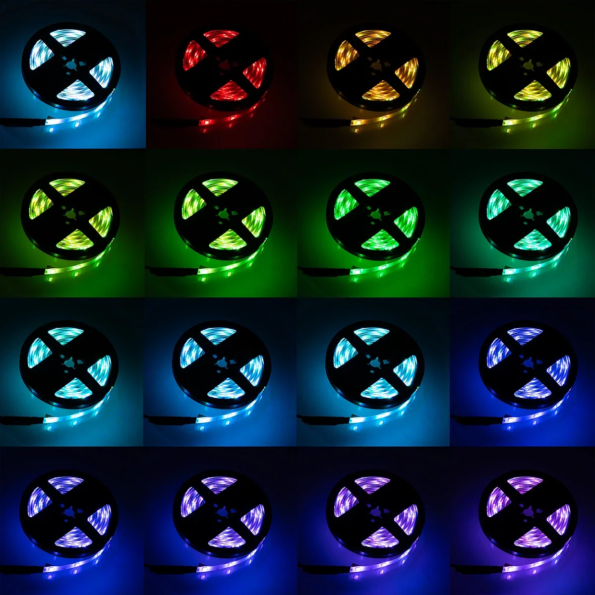 Gig 9.8 ft. 90-LED Light Strip lit in a dark room, promotional LED strip in use