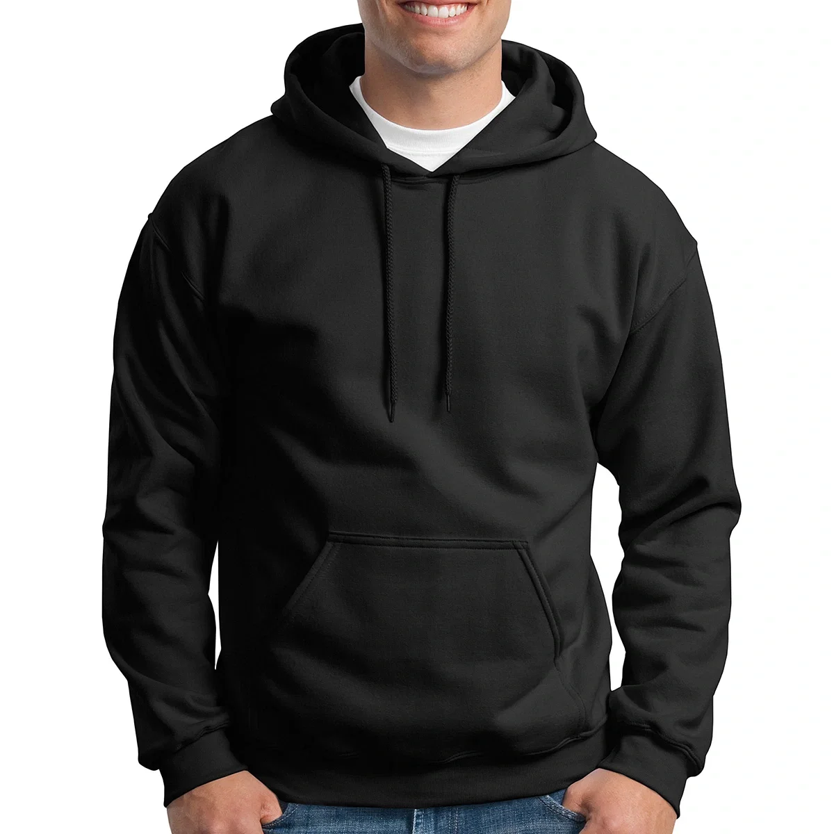 Heavy blend hooded sweatshirt with a front pouch pocket and drawcord