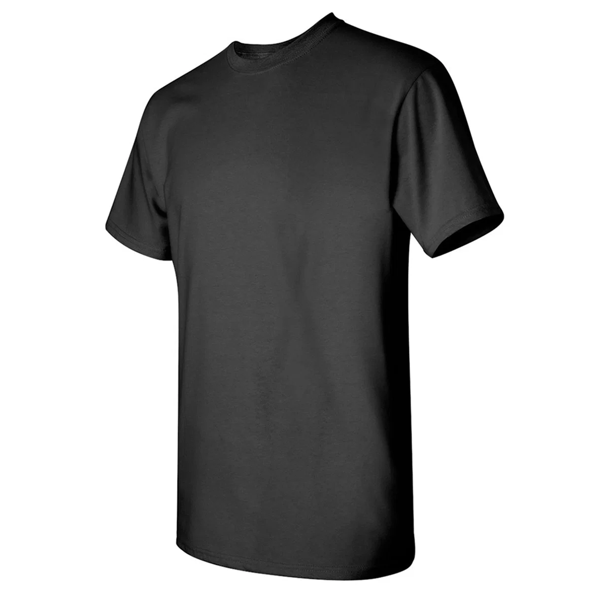 Black tee shown flat from the front