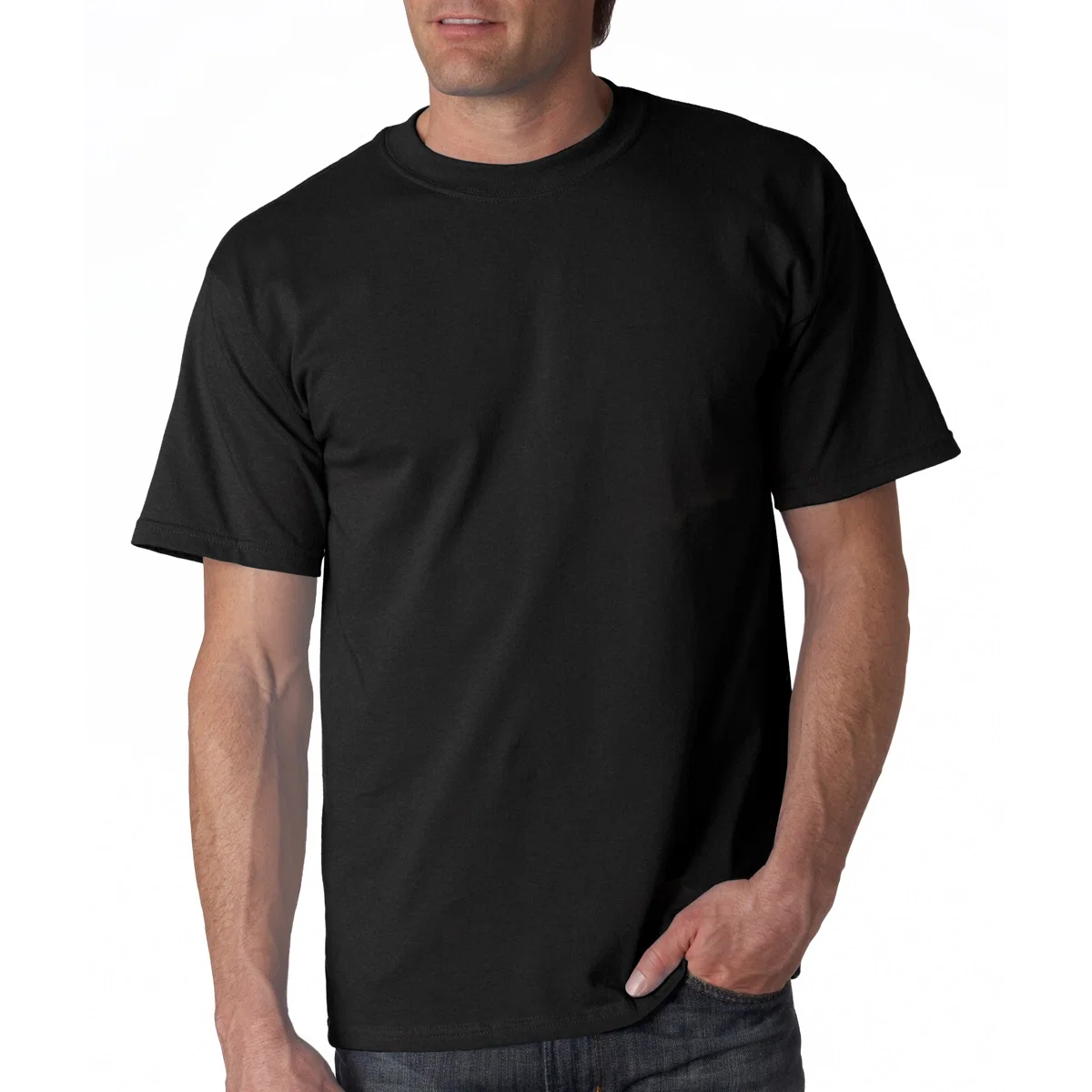 Adult cotton t-shirt shown flat from the front