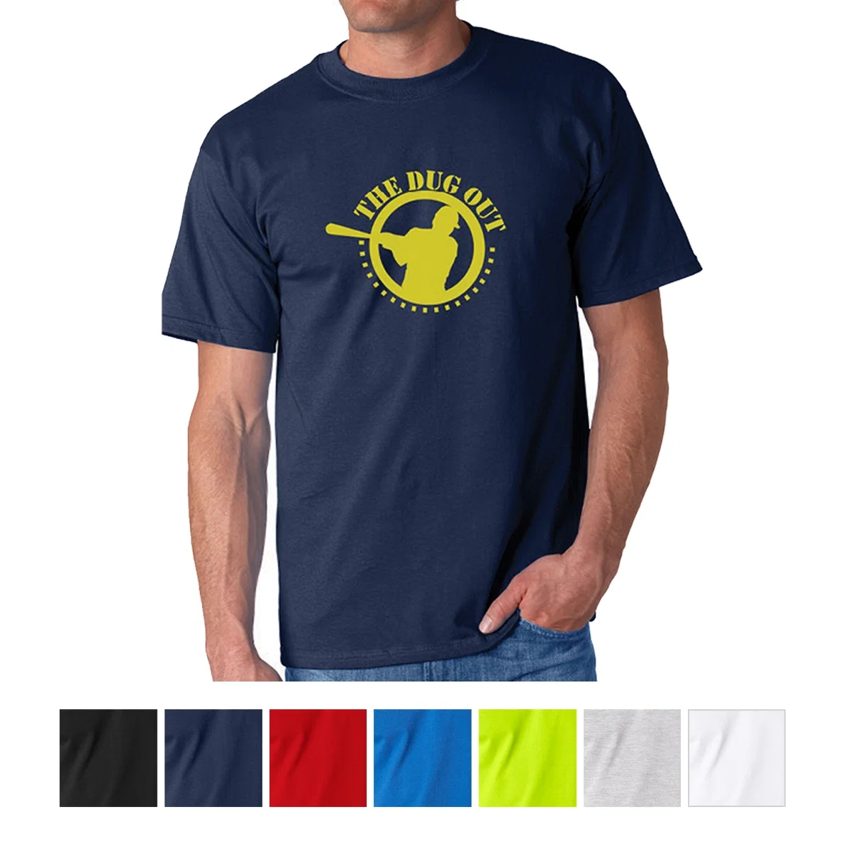 Back of the tee laid out on a plain surface