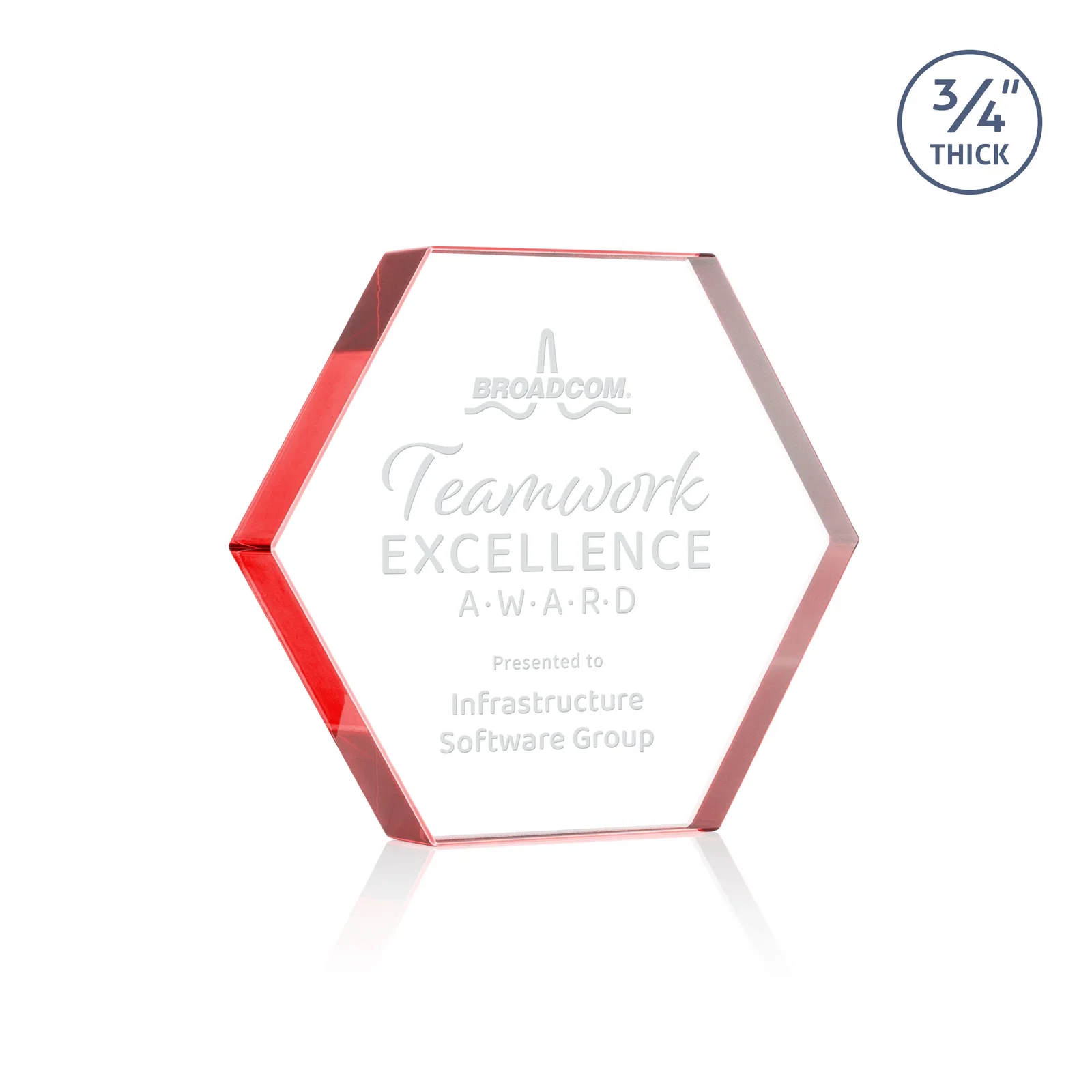 Promotional Starfire Crystal Hexagon Award in Multiple Colors, No Base, desk awards for employee recognition