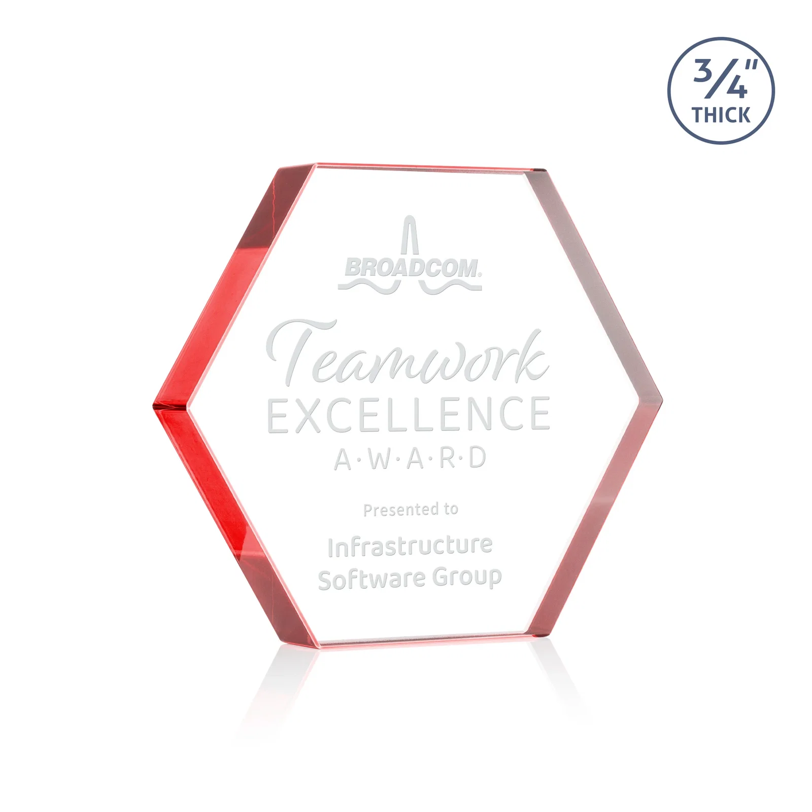 Promotional Starfire Crystal Hexagon Award in Multiple Colors, No Base, desk awards for corporate award ceremonies