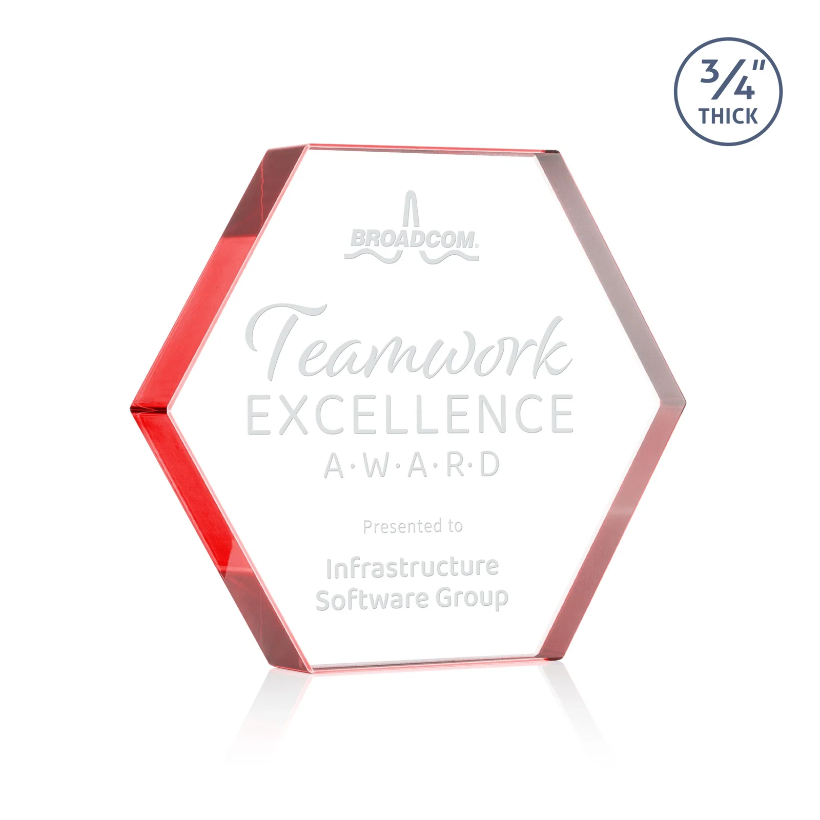 Promotional Starfire Crystal Hexagon Award in Multiple Colors, No Base, desk awards for service anniversary gifts