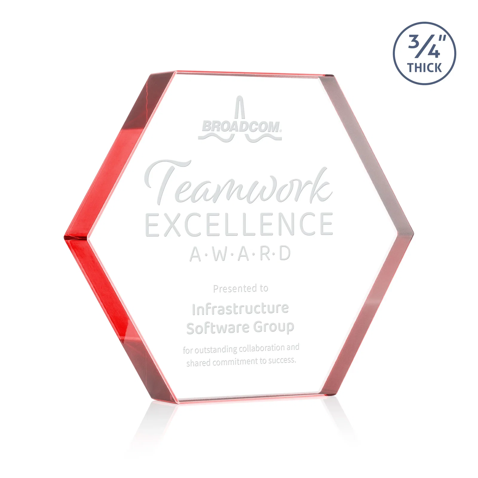 Promotional Starfire Crystal Hexagon Award in Multiple Colors, No Base, desk awards for sales achievement awards