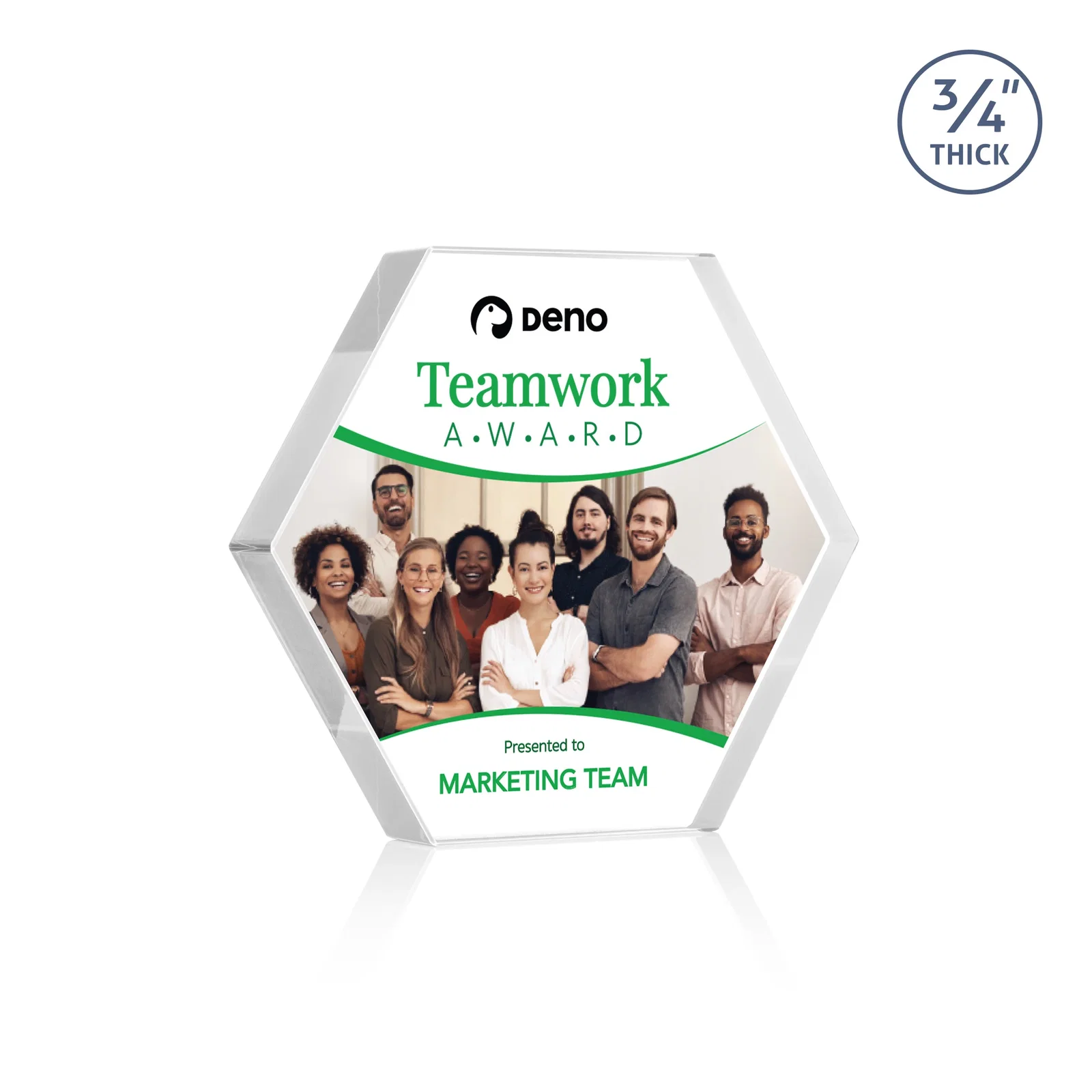 Promotional Starfire Crystal Hexagon Award in Multiple Colors, No Base, desk awards for donor appreciation