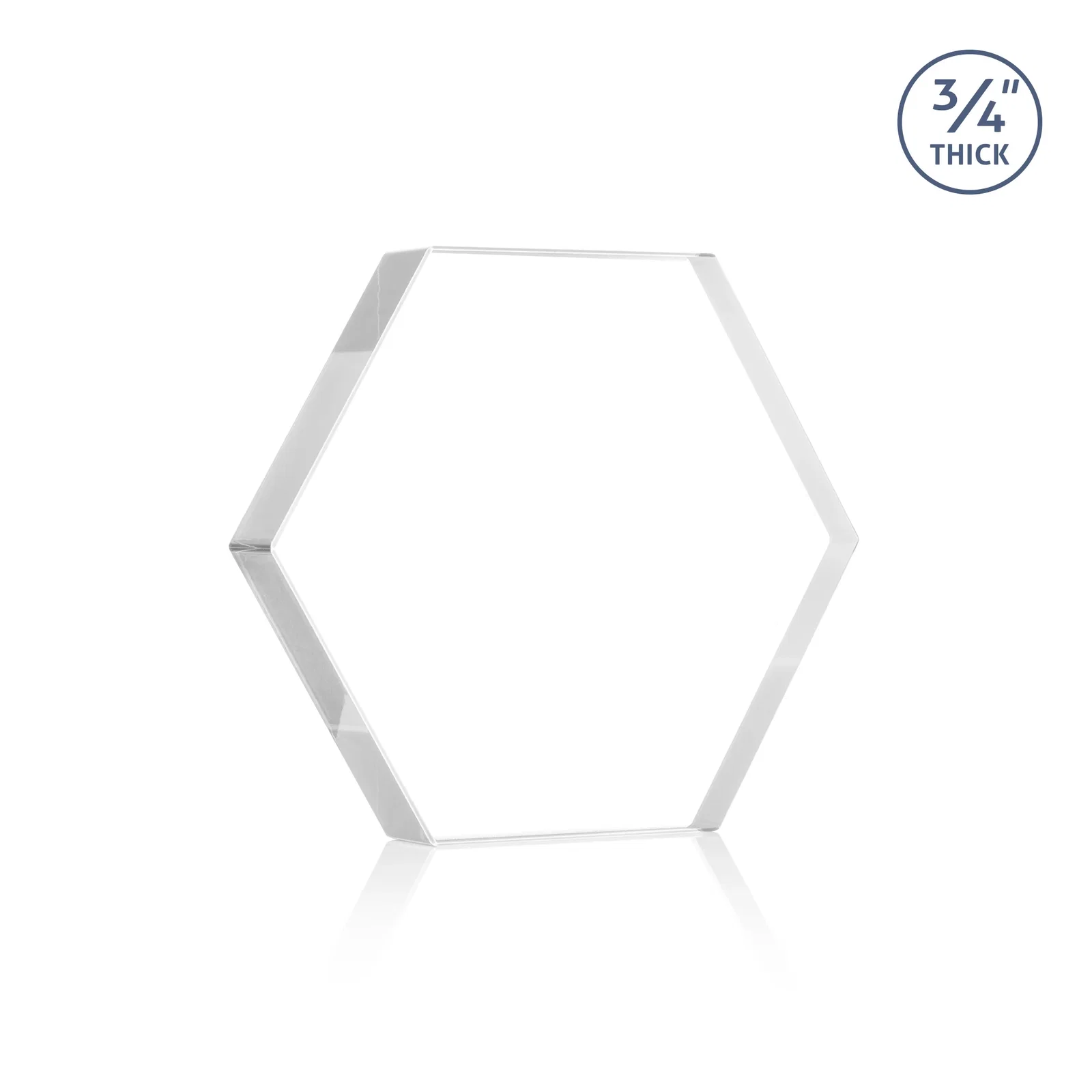 Custom printed Starfire Crystal Hexagon Award in Multiple Colors, No Base, desk awards for company anniversary events