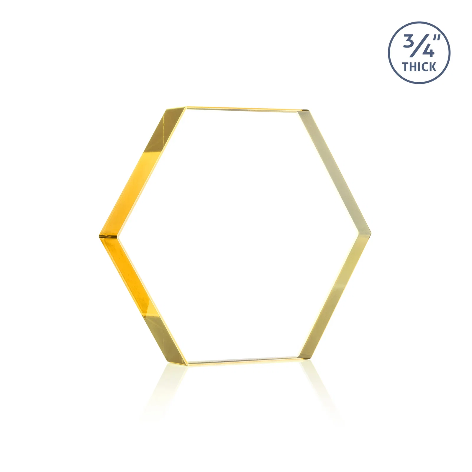 Customized Starfire Crystal Hexagon Award in Multiple Colors, No Base, desk awards for sales achievement awards
