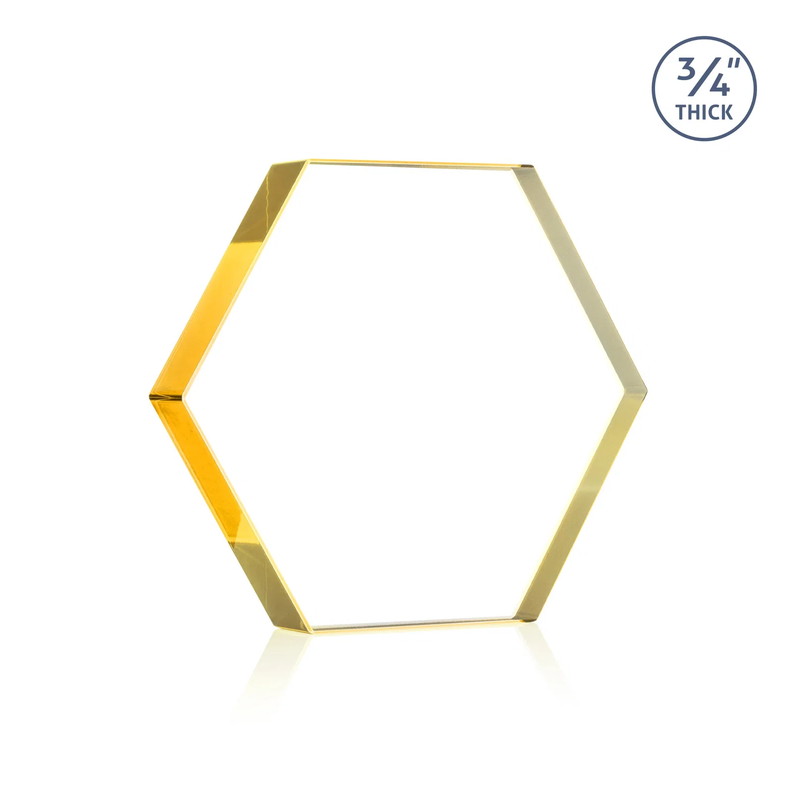 Customized Starfire Crystal Hexagon Award in Multiple Colors, No Base, desk awards for retirement presentations