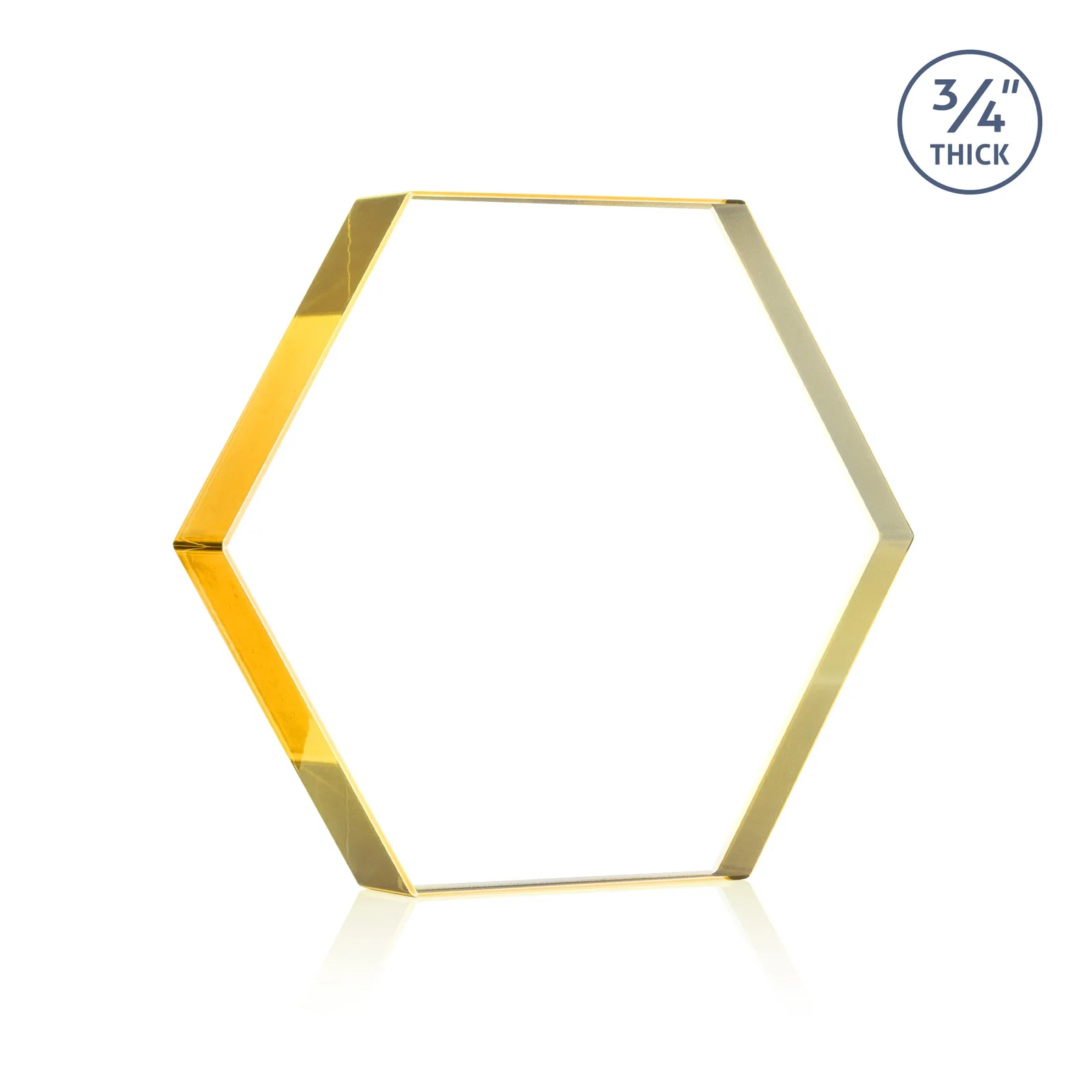 Customized Starfire Crystal Hexagon Award in Multiple Colors, No Base, desk awards for team milestone celebrations