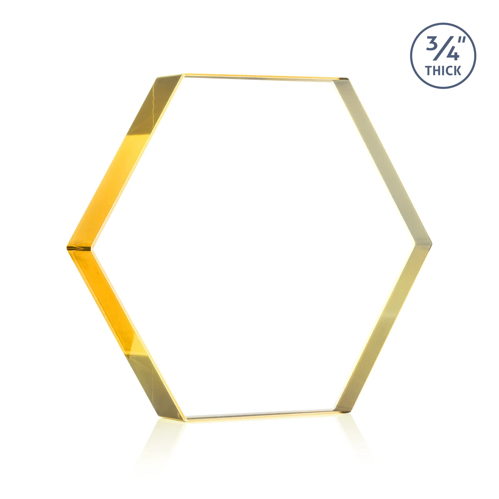 Customized Starfire Crystal Hexagon Award in Multiple Colors, No Base, desk awards for donor appreciation