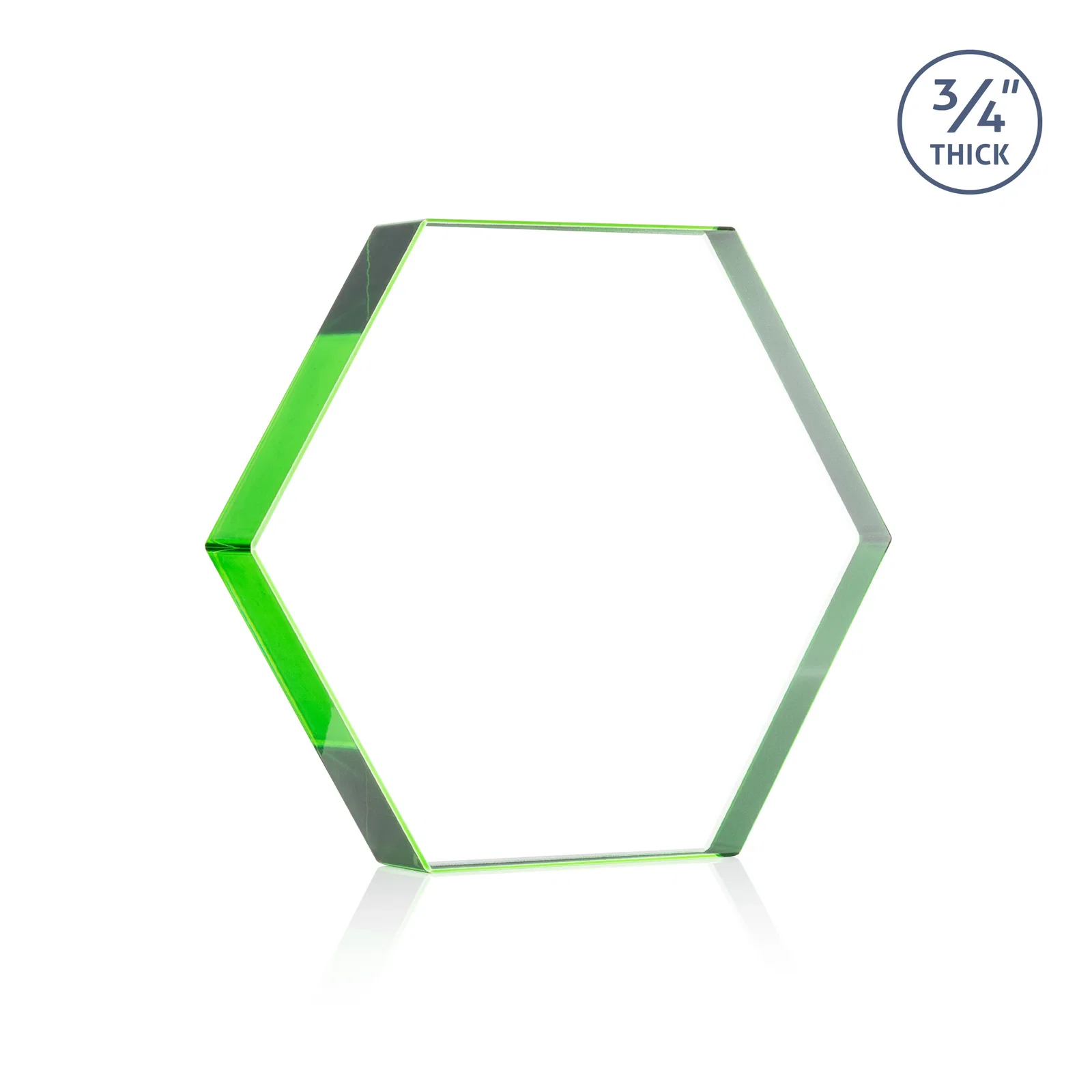 Customized Starfire Crystal Hexagon Award in Multiple Colors, No Base, desk awards for safety achievement programs