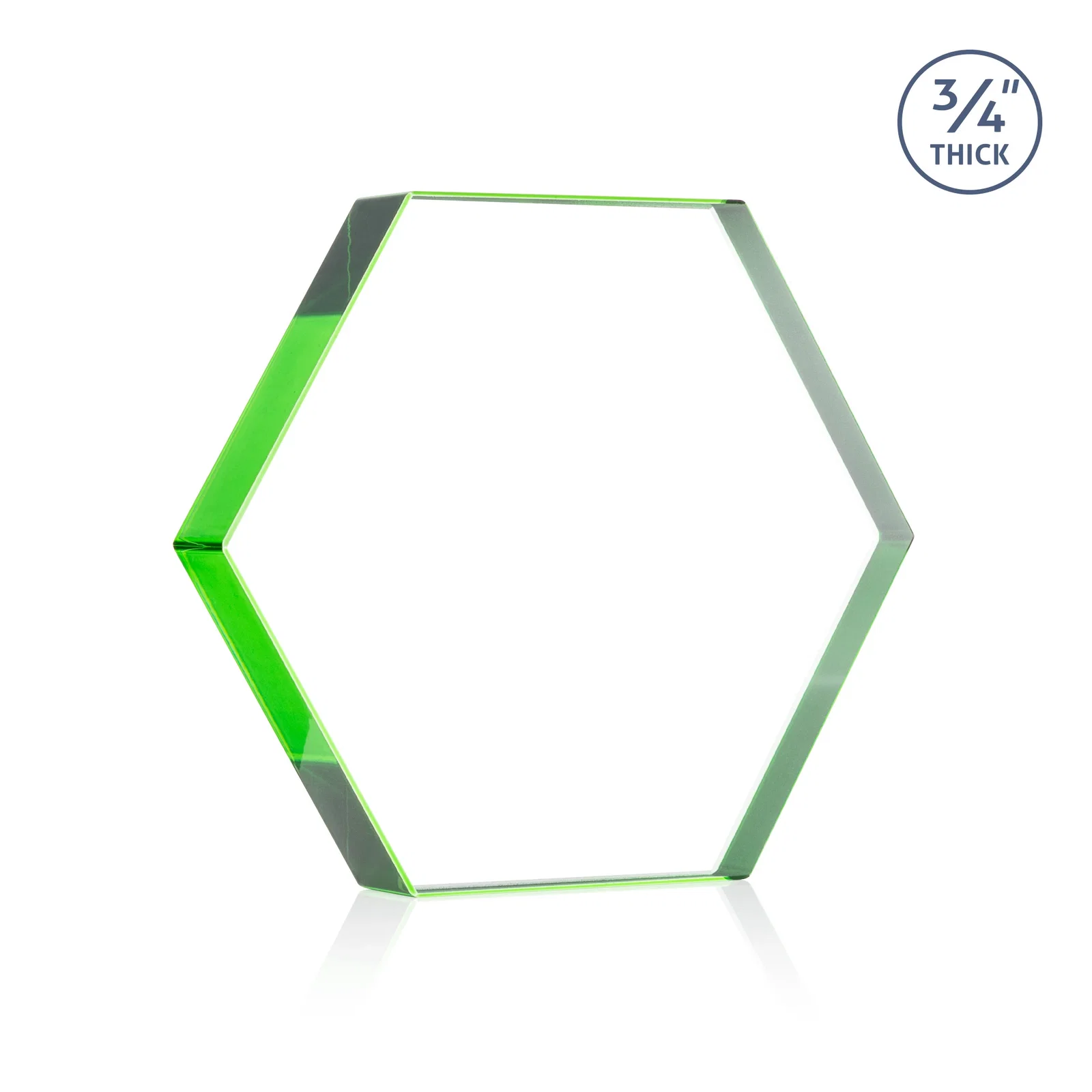 Customized Starfire Crystal Hexagon Award in Multiple Colors, No Base, desk awards for volunteer appreciation