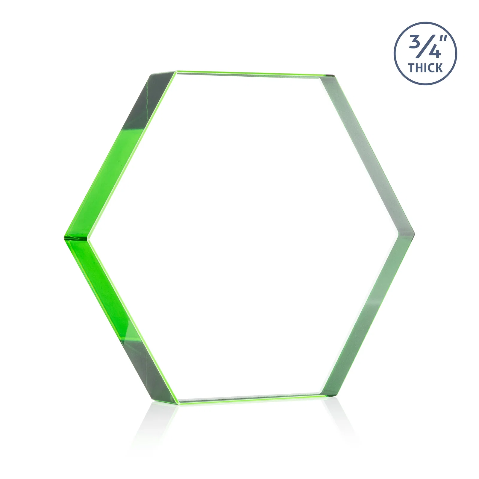 Customized Starfire Crystal Hexagon Award in Multiple Colors, No Base, desk awards for dealer and partner awards