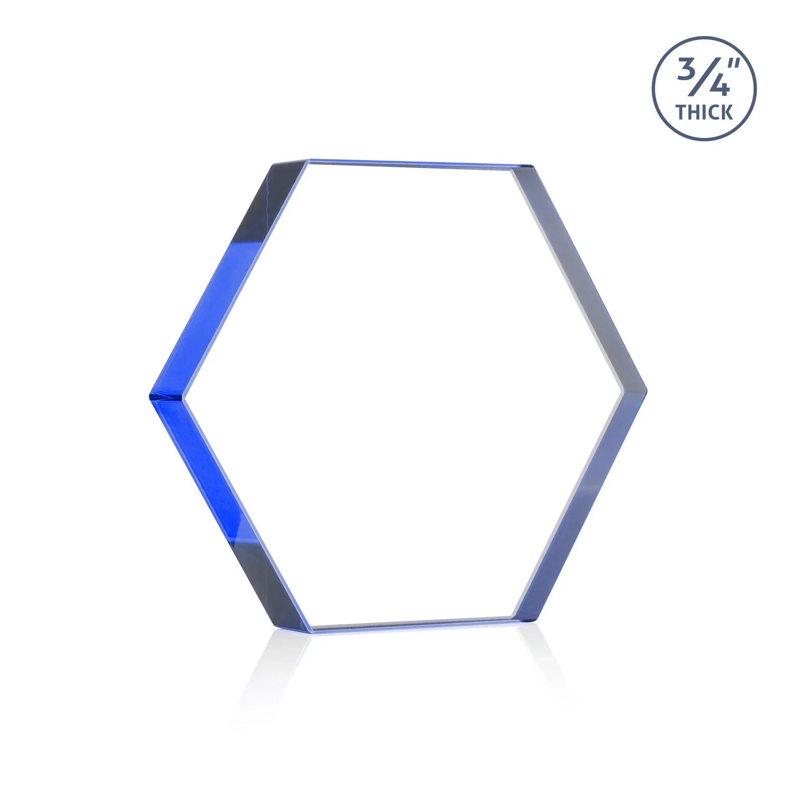 Custom engraved Starfire Crystal Hexagon Award in Multiple Colors, No Base, desk awards for employee recognition