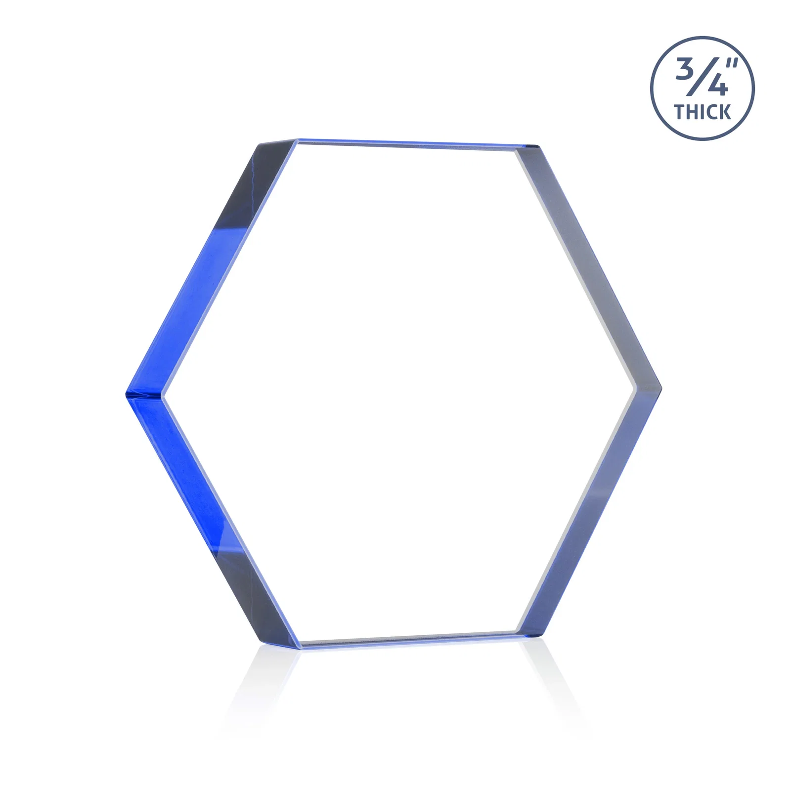 Custom engraved Starfire Crystal Hexagon Award in Multiple Colors, No Base, desk awards for corporate award ceremonies