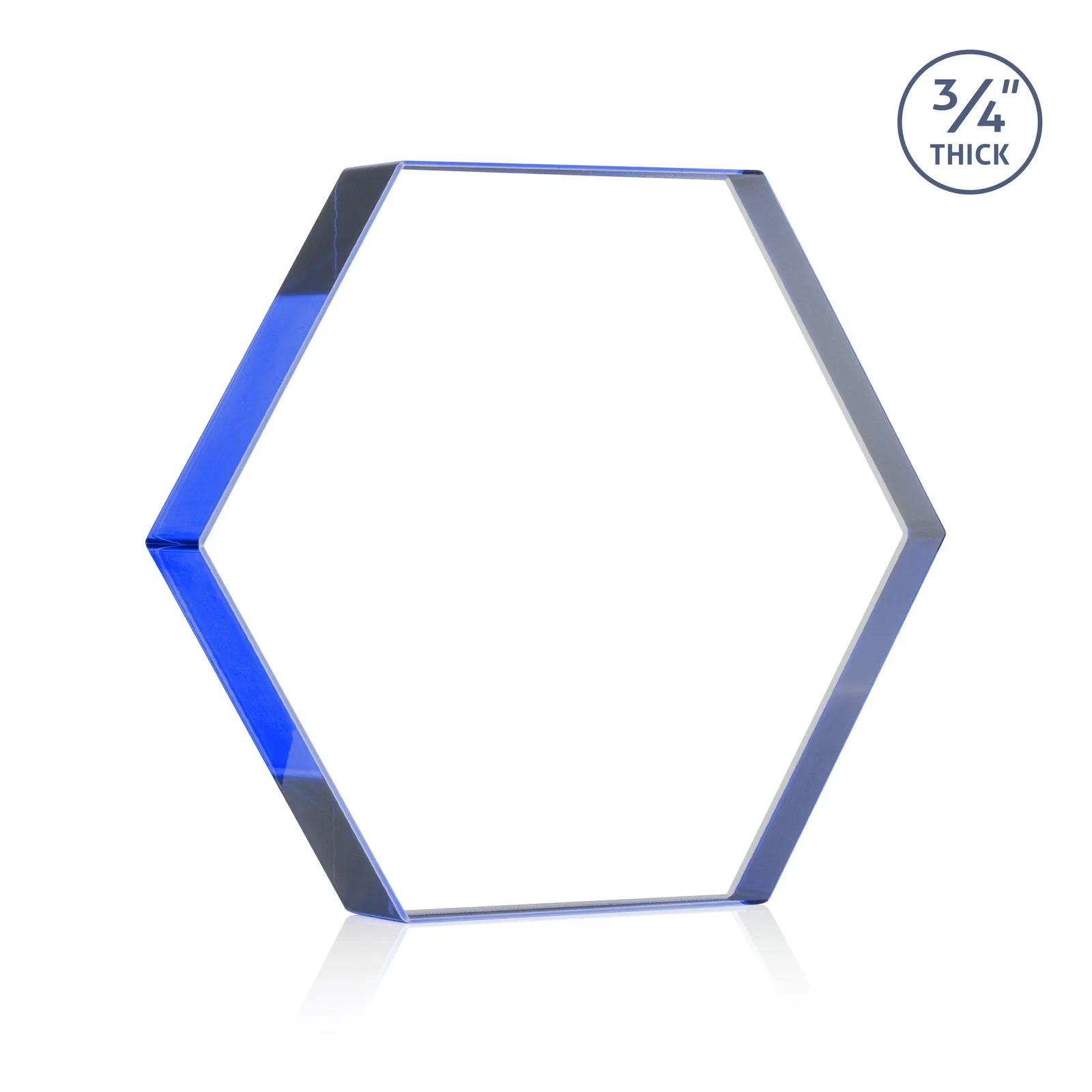 Custom engraved Starfire Crystal Hexagon Award in Multiple Colors, No Base, desk awards for service anniversary gifts