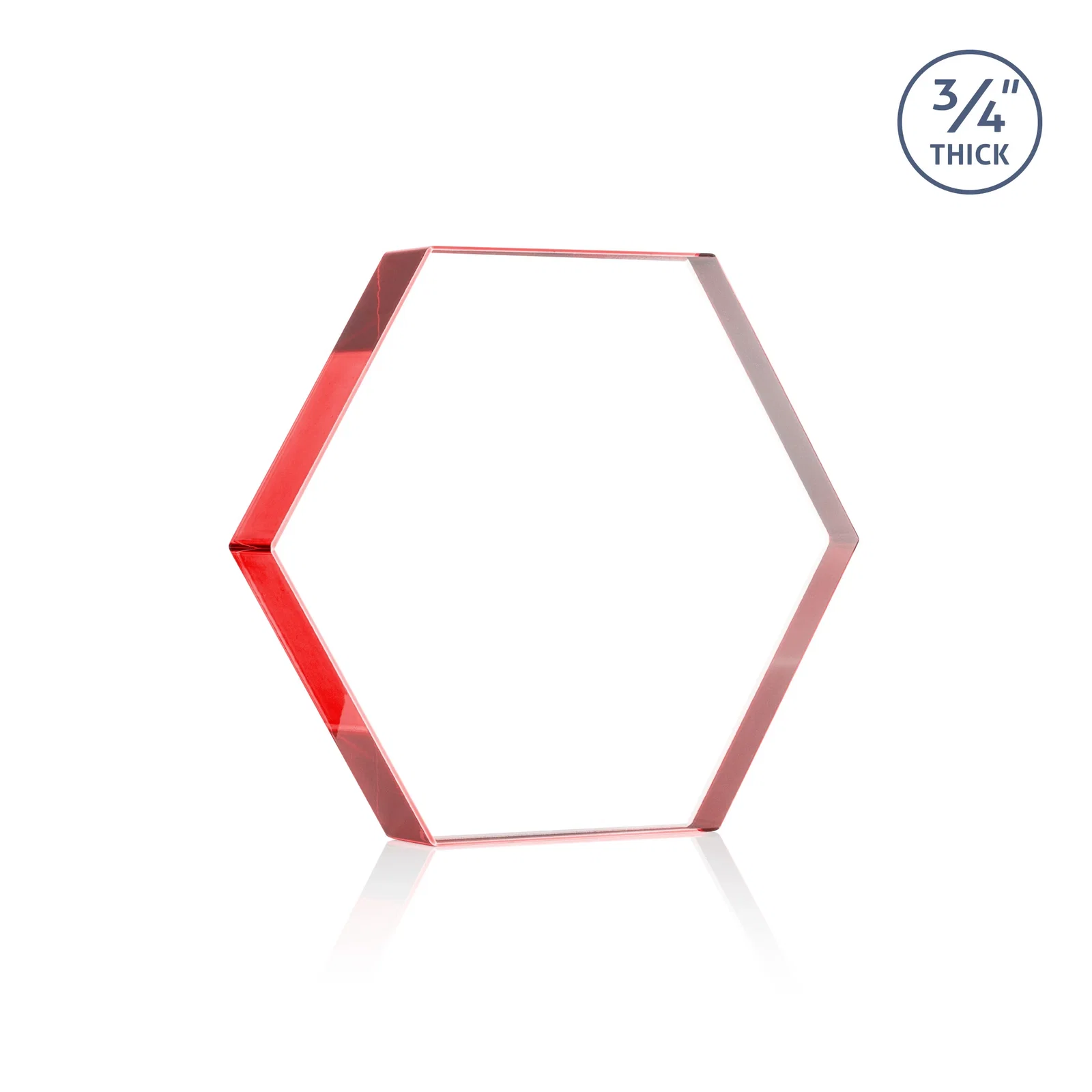 Custom engraved Starfire Crystal Hexagon Award in Multiple Colors, No Base, desk awards for sales achievement awards