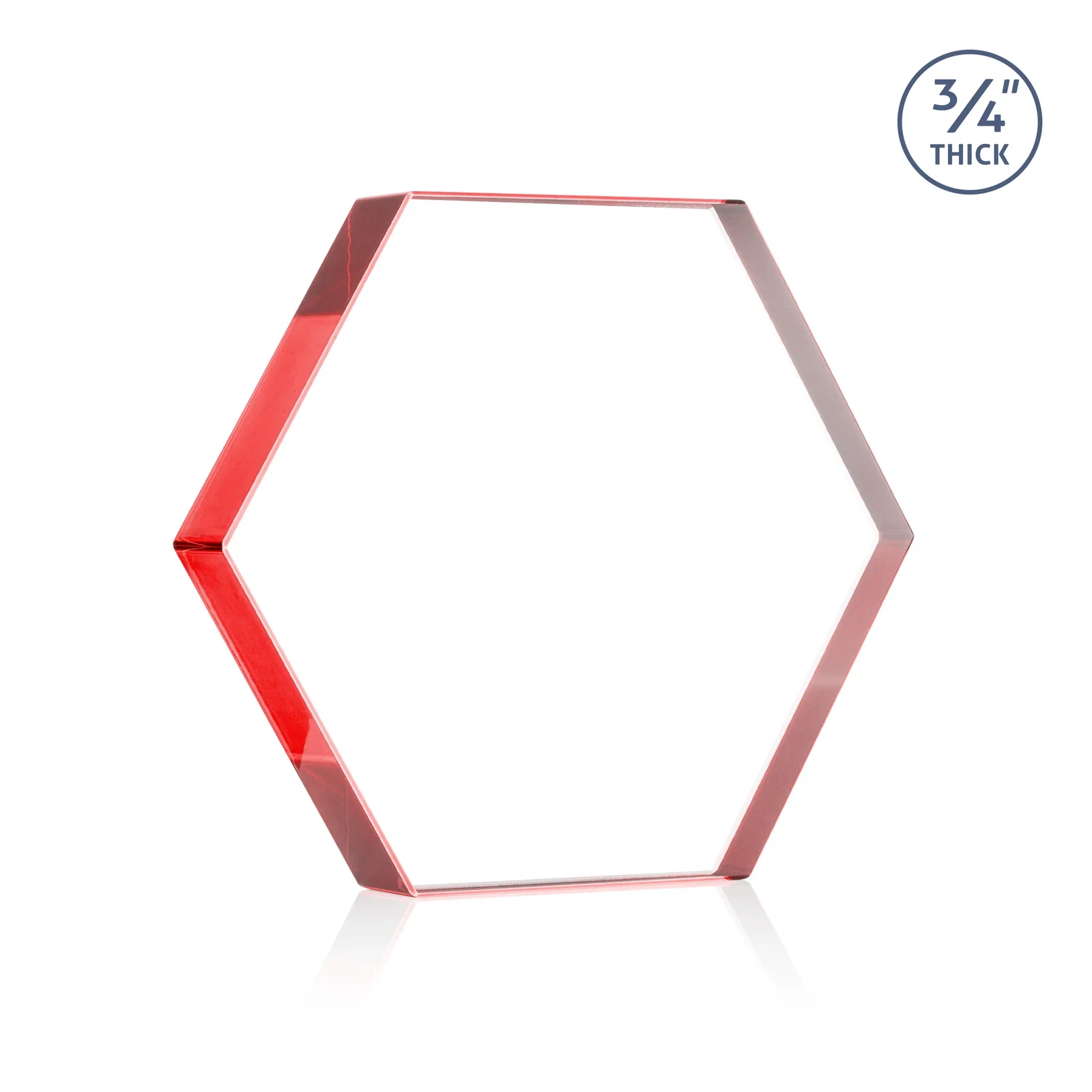 Custom engraved Starfire Crystal Hexagon Award in Multiple Colors, No Base, desk awards for team milestone celebrations