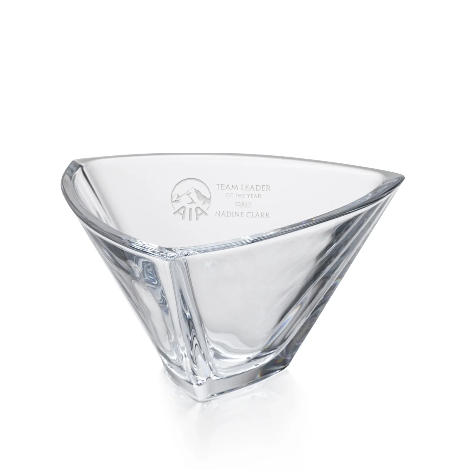 Custom Lead Free Crystalline Bowl - Giosetta for corporate award ceremonies