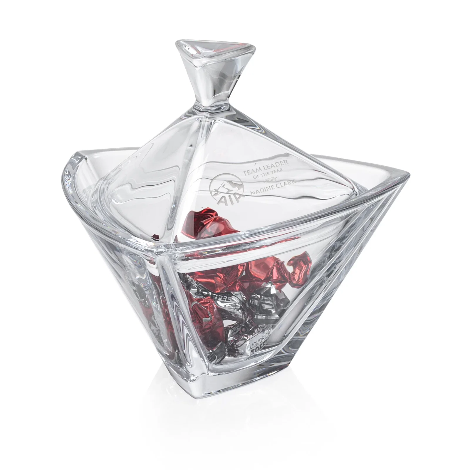 Custom Lead Free Crystalline Bowl - Giosetta for service anniversary gifts