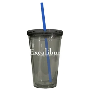 Glacier 16 Oz Tumbler, 6.25" x 3.75" Double Wall Acrylic, 1-Color Imprint