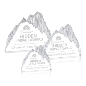 Freestanding Optical Crystal Glacier Award With Ice-Carved Edges
