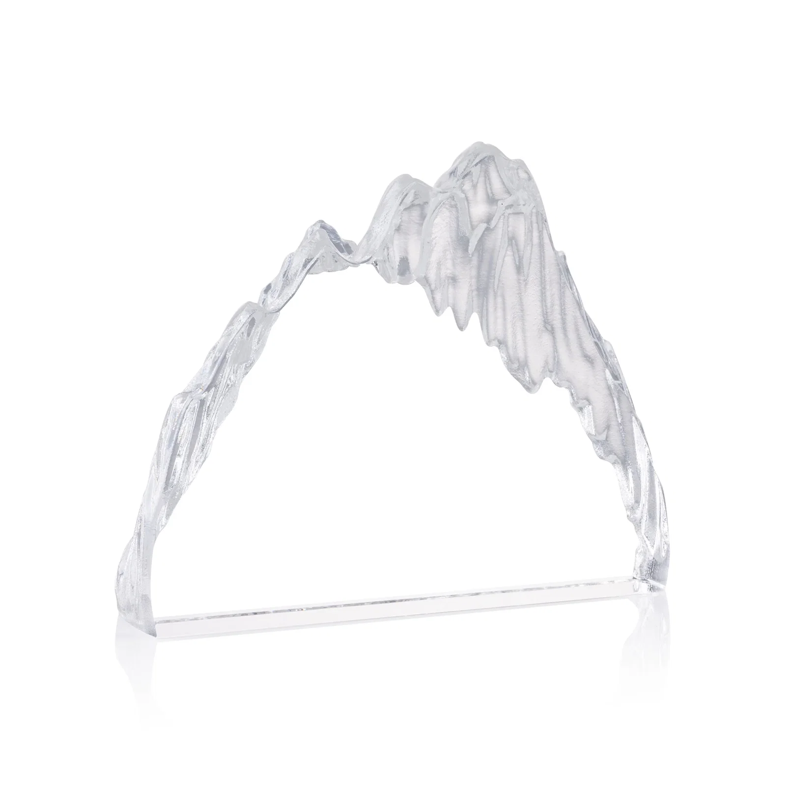 Custom Freestanding Optical Crystal Glacier Award With Ice-Carved Edges, awards for company anniversary events