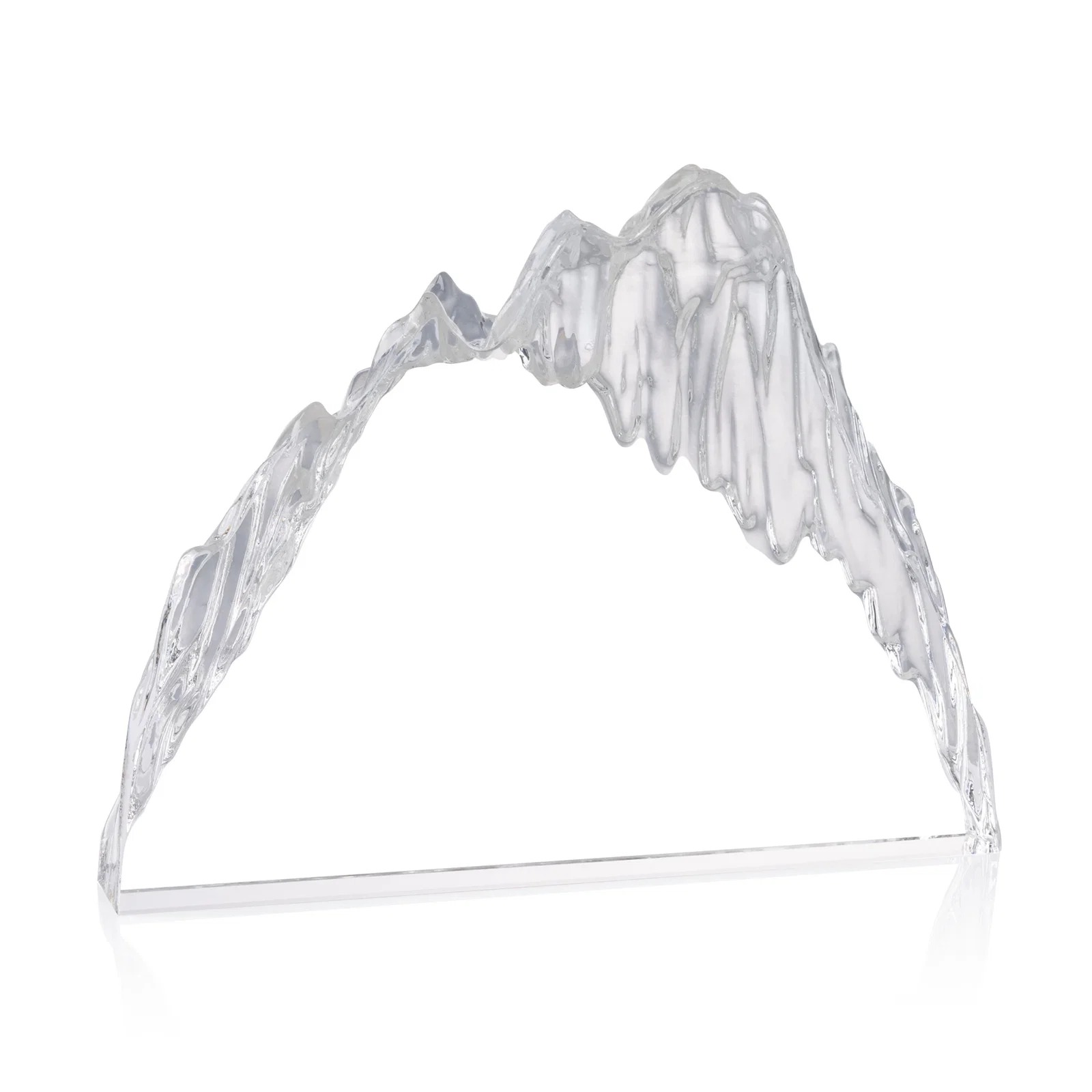 Personalized Freestanding Optical Crystal Glacier Award With Ice-Carved Edges, awards for employee recognition