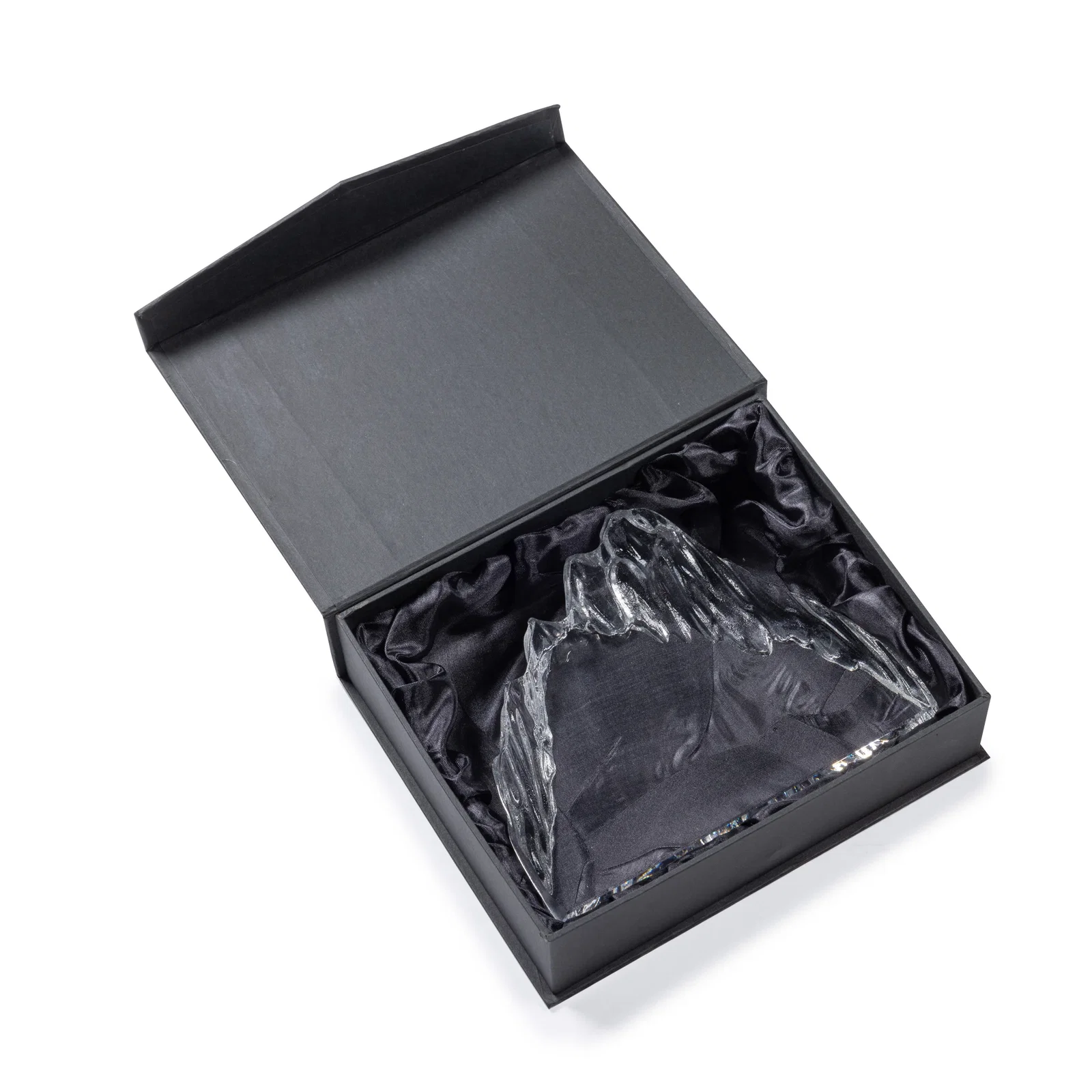 Custom Freestanding Optical Crystal Glacier Award With Ice-Carved Edges, awards for retirement presentations